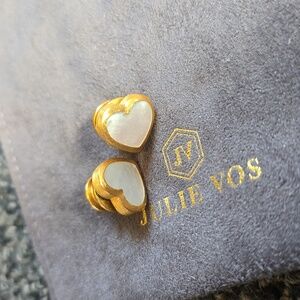 Julie Vos Mother-of-Pearl Heart Stud Earrings